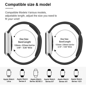 2023 אופנה מכירה לוהטת סיליקון גומי שעון יד ספורט להקת עבור אפל שעון סדרת 3 4 5 6 7 8 se עבור 20mm אפל חכם שעון