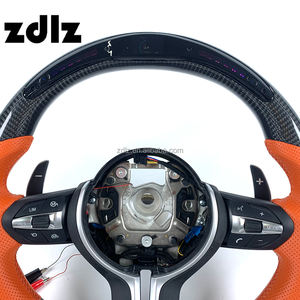 Volant en cuir perforé avec LED et fibre de carbone pour <span class=keywords><strong>BMW</strong></span> M2 M3 M4 M5 F80 F30 F10 F16 F32 F36, personnalisé - Product Image 4