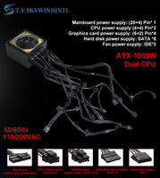 Modular Emas 80 PLUS 1000W ATX, catu daya untuk bermain game PC