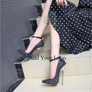 Tacchi alti sandali con tacco con paillettes 46 di dimensioni estremamente grandi - Product Image 5