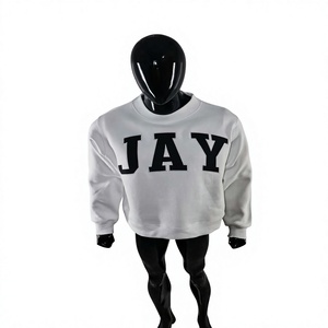 Unisex White Crew <b>Neck</b> Sweatshirt Custom Women's <b>Mock</b> <b>Neck</b> Sweatshirt Cotton Fleece Pullover Casual Oversized Winter Crewneck - Product Image 4