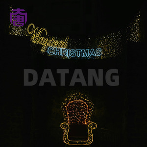 Large Illuminated Santa Throne <b>Lights</b> for Shopping Mall Christmas Decoration - Product Image 3