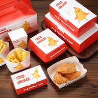 Emballages alimentaires en papier jetables personnalisés pour frites, boîtes à ailes de poulet, boîtes à hamburgers, boîtes à emporter pour la restauration rapide