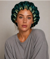 Bonnet pour cheveux bouclés, bonnet à double couche pour cheveux, bonnet en satin soyeux pour adultes, bonnet en satin réversible pour cheveux naturels