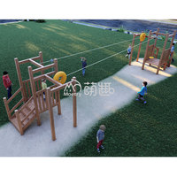 Moetry Ziplines à trois voies Aire de jeux pour enfants Flying Fox Zip Line pour Park School Children's Ropeway Hanging Cable Tyrolean