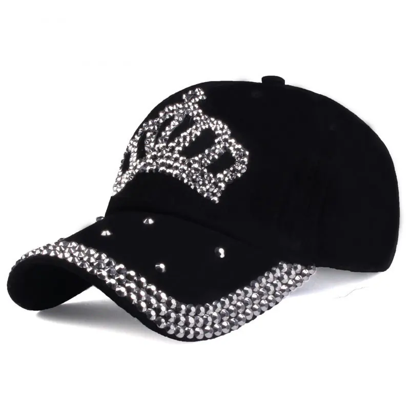 Diamond crown 3D embroidery ponytail baseball womens snapback cap custom logo nets hat trucker hats for men sports caps
