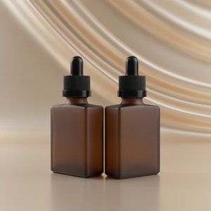 Luxury Matte <b>Black</b> square Frosted Glass Spray Bottle 15ml/30ml/50ml/100ml for Cosmetic Packing - Product Image 1