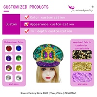 Chapeau de Capitaine Vert à Paillettes pour Festivals, Burning Man, Festivals de Musique, Noël, avec Strass Scintillants et Travaux Artisanaux de Haute Qualité