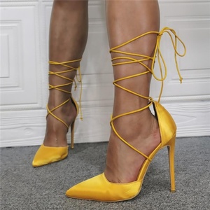 Zapatos Sexys con Cordones Cruzados para Mujer, Zapatos de Tacón Alto con Punta Puntiaguda, Zapatos de Vestir Elegantes para Fiesta de Boda, Talla Grande 45 - Product Image 1