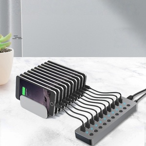 Hub <span class=keywords><strong>USB</strong></span> 3.0 de <span class=keywords><strong>10</strong></span> Puertos de Alta Velocidad de Aluminio, 5Gbps, Adaptador de Corriente de 36W, Venta al Por Mayor de Fábrica, en Stock - Product Image 3