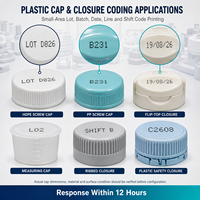 Imprimante CIJ industrielle pour l'impression de codes de date, de lot et de référence sur les bouchons et les fermetures de bouteilles en plastique sur de petites surfaces