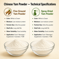 Poudre de Yam Chinois Pur en Gros, Poudre de Yam Huai Ultra Fine 200 Mesh, Sans Additifs, Marque Privée OEM pour Boisson Solide