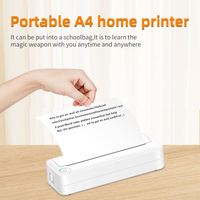 Impresora portátil A4 Impresora térmica sin tinta BT Impresora recargable para documentos fotográficos móviles A4 para oficina en casa