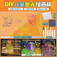 Tableau d'affichage LED avec 7 stylos colorés/support, tableau d'affichage lumineux en acrylique, tableau effaçable à sec, bloc-notes lumineux pour notes de bureau