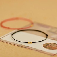 Pulsera minimalista Resoul con un solo abalorio dorado, pulsera de hilo fino ajustable, joyería de cuerda de la suerte para parejas, regalos.