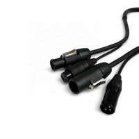 Câble Combo Étanche de 3 Mètres True1 Mâle vers Femelle avec Câble DMX XLR pour Éclairage de Scène Extérieur