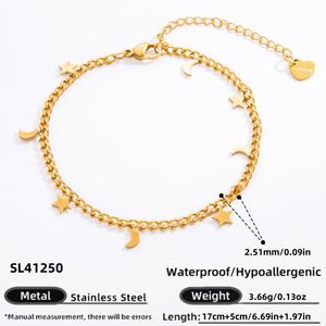Pulsera de Acero Inoxidable con Baño de Oro de 18K Estilo Retro INS, Diseño Delicado, Cadena de Tobillo Moderna para Mujer, Accesorio de Lujo Ligero - Product Image 6
