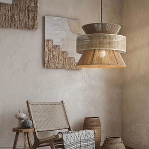 Grande Lampadario <span class=keywords><strong>a</strong></span> <span class=keywords><strong>Sospensione</strong></span> Rotondo in <span class=keywords><strong>Rattan</strong></span> Intrecciato <span class=keywords><strong>a</strong></span> Mano per Sala da Pranzo e Soggiorno - Product Image 6