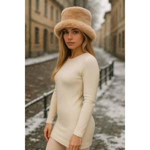 Gorro Cossack de Felpa Gruesa Color Camel - Cálido y Elegante para Protección Contra el Frío al Aire Libre Spk1143 - Camel95 - Product Image 3