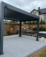 Pergola motorisée économique pour l'extérieur, résistante aux intempéries, en aluminium, avec toits à lamelles pour jardin et terrasse
