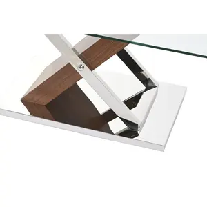 Table basse en acier et MDF 120x60x42 cm aspect bois - Product Image 5