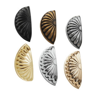 Kenop Laci Setengah Lingkaran Gaya Amerika, Bahan Zinc Alloy Solid Antik, untuk Lemari, Nakas, Jarak Lubang 76mm - Product Image 3