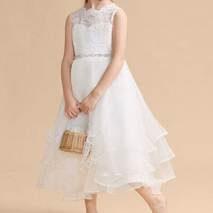 Yoliyolei-vestido de satén de <span class=keywords><strong>primera</strong></span> comunión <span class=keywords><strong>para</strong></span> niña, traje de niño hasta el tobillo, <span class=keywords><strong>ropa</strong></span> <span class=keywords><strong>para</strong></span> niña, vestido de verano con falda única - Product Image 1