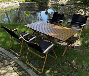 Portable Camping <strong>Table</strong> Egg <strong>Roll</strong> <strong>Table</strong> Camping Picnic Outdoor <strong>Folding</strong> <strong>Table</strong> and Chair Set - Product Image 5