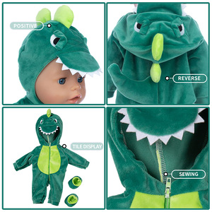 2025 Venta directa de fábrica de alta calidad Animal de dibujos animados de peluche de 18 pulgadas Baby Doll Bodysuit Doll Jumpsuit Accesorio - Product Image 5