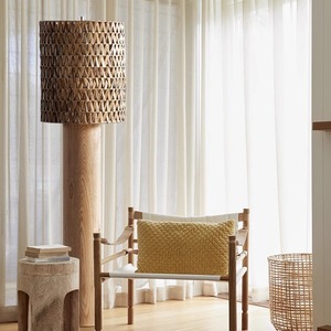 Lámpara de pie estilo madera natural, diseño Wabi Sabi, fuente de luz LED para sala de estar, dormitorio, estudio, iluminación decorativa - Product Image 3