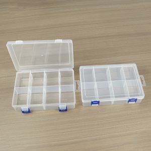 Transparent Plastic <b>Storage</b> <b>Box</b> 8 Compartments Rectangle Organizer For Electronics Jewelry Parts <b>Small</b> Items With Lid - Product Image 1