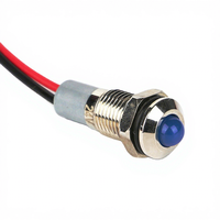 Lampe indicatrice LED en métal de 8 mm en acier inoxydable et plastique, étanche IP66, 12 V, couleur bleue personnalisable, pour équipement industriel