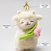 Gantungan Kunci Boneka Domba Bunga Lucu Kawaii, Aksesoris Tas, Lembut, Bisa Dipeluk, Grosir, Custom OEM ODM