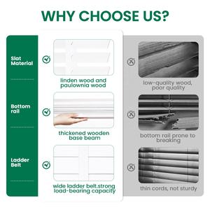 Fournisseur en gros, usine directe, stores verticaux motorisés intelligents occultants en bois massif pour fenêtres françaises - Product Image 5