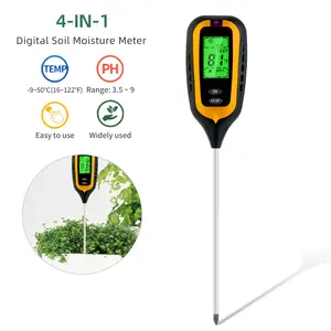 Digitale 4 In 1 Bodem Ph Meter Bodemtester Vochtmeter Zonlicht Ph Temperatuur Plantenthermometer Met Lcd-Display