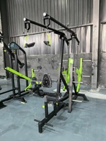 Machine à pulldown à charge libre, série à trois rails, avec coussin de poitrine de sécurité en acier, siège à réglage d'angle, coussin de cuisse, bras de torsion, 5 niveaux de résistance