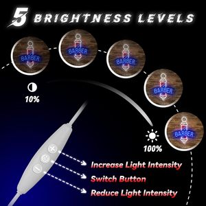 Barber neon <b>sign</b> hair salon LED transparent acrylic board signboard hair salon storefront decoration light indicator light - Product Image 3
