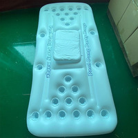 Table de bière gonflable, versions 20/22/24 trous, en PVC, dimensions 180x80x12cm, pour le divertissement, avec seau à glace intégré