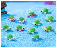 Miniature 3D Kawaii résine poupée plage mer océan sable Animal bricolage Mini tortue Mini figurines pour sac aveugle Surprise chance bébé jouets