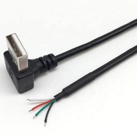 Cable USB 2.0 Tipo A Macho en Ángulo Descendente a Cable con Extremo Abierto