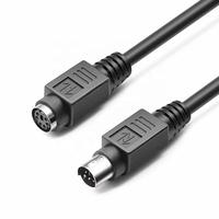 Kabel Ekstensi ODM/OEM PS/2 6pin Male to Male 6 Core Kepala Bulat Mini Din Multimedia dengan Pelindung Jalinan untuk Komputer Kamera