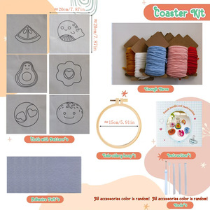 Kit de bricolage <span class=keywords><strong>pour</strong></span> dessous-de-verre en tufting à motif de dessin animé adorable - Sous-plat fait main résistant à la chaleur <span class=keywords><strong>pour</strong></span> la relaxation et la décoration intérieure - Product Image 5