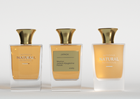Flacon pulvérisateur cosmétique unique haut de gamme 50ml 100ml, dégradé noir, flacon de parfum en verre vide pour hommes avec bouchon en aluminium
