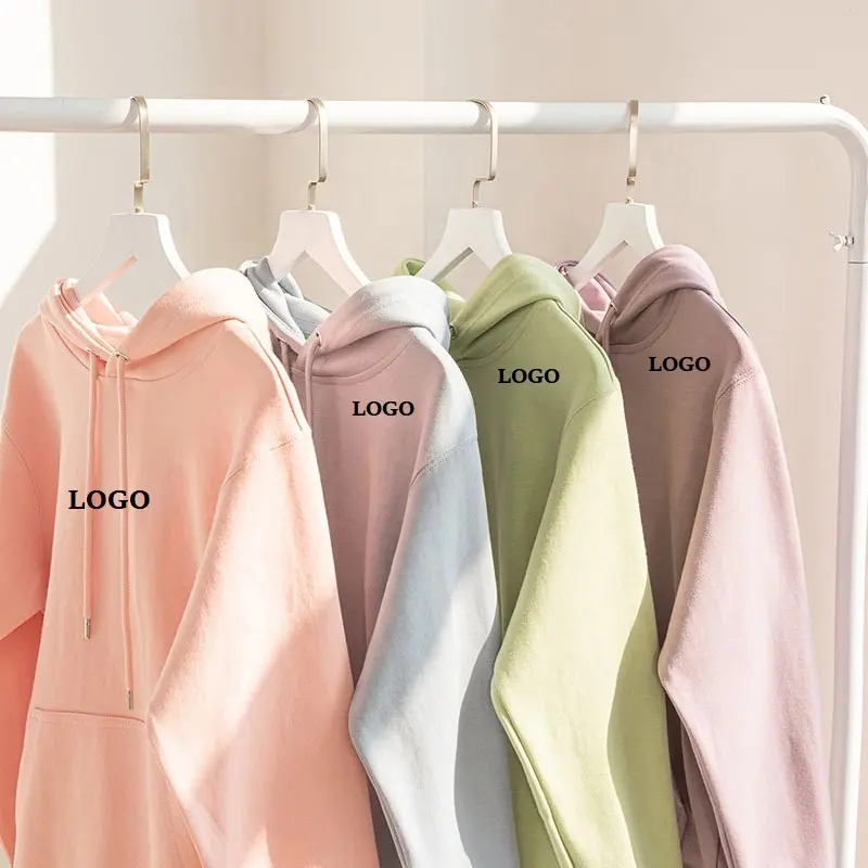 Hot Selling New Versatile Loose Hooded Sweatshirt Couples Hoodies Solid Color Thick Oversized Drop Shoulder Hoodie