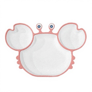 Plato de Silicona con Forma de Cangrejo para Bebés, Diseño de Dibujos Animados, Vajilla Infantil con Succión - Product Image 3
