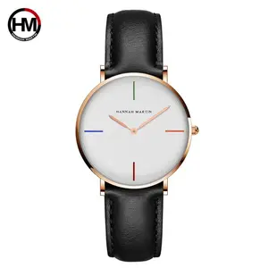 Hannah Martin 4C Hợp Thời Trang Cô Gái Quartz Đồng Hồ Đeo Tay Biểu Tượng Tùy Chỉnh Quay Số Màu Sắc Thời Trang Da Thương Hiệu Tên Phụ Nữ Đồng Hồ