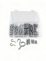Woking – Kit de 113 crochets à vis robustes et tubes d'expansion, vis à œil plaquées zinc blanc, chevilles murales en plastique