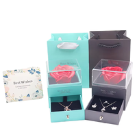 Gros Boîte rigide tiroir couvercle acrylique carton laminé coulissant emballage cadeau luxe