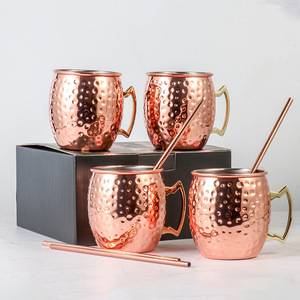 AXP-Mules <span class=keywords><strong>de</strong></span> Moscou en acier inoxydable, 100% plaqué cuivre, <span class=keywords><strong>lot</strong></span> <span class=keywords><strong>de</strong></span> <span class=keywords><strong>4</strong></span>, logo personnalisé, cadeau - Product Image 1