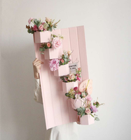 Support de bouquet de fleurs de luxe, boîte de présentation rigide octogonale en carton avec impression personnalisée pour fleurs, chocolats, emballages